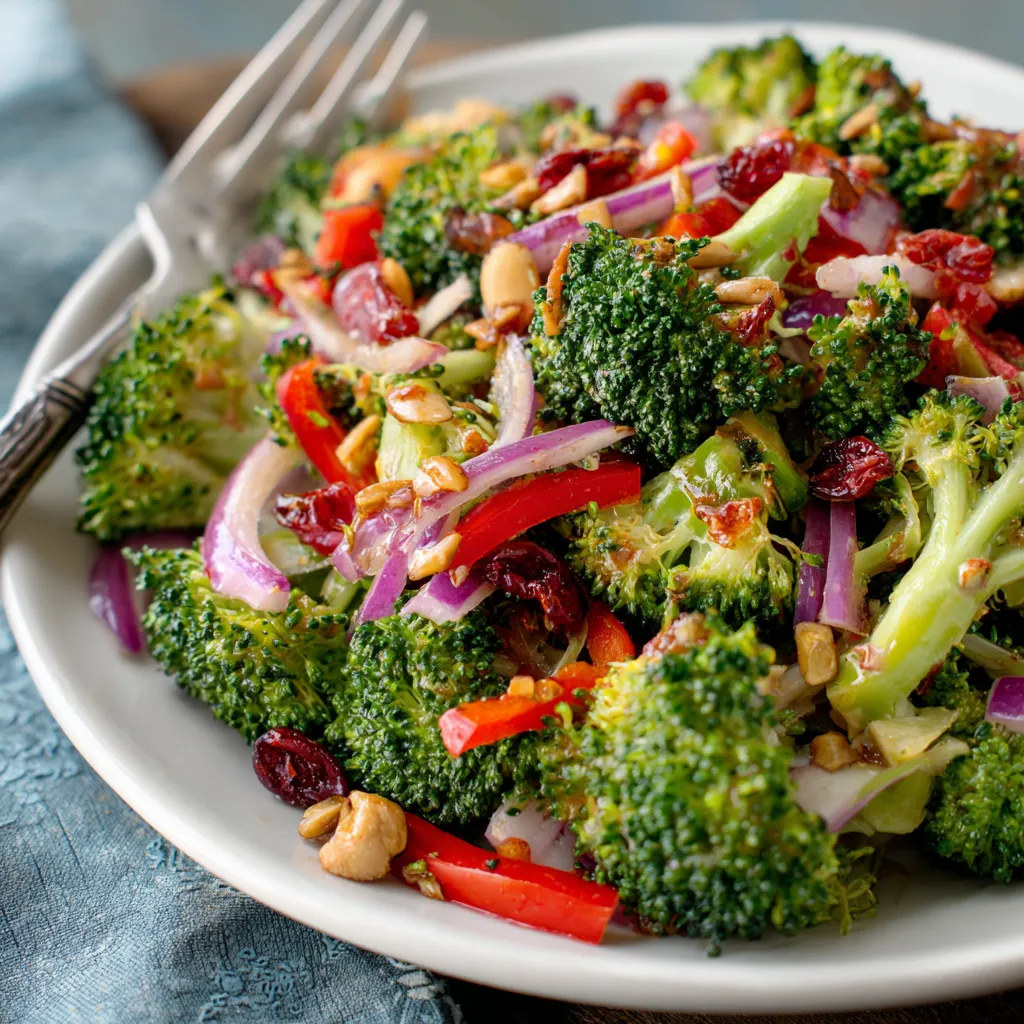 Zesty Crunchy Vegan Broccoli Salad