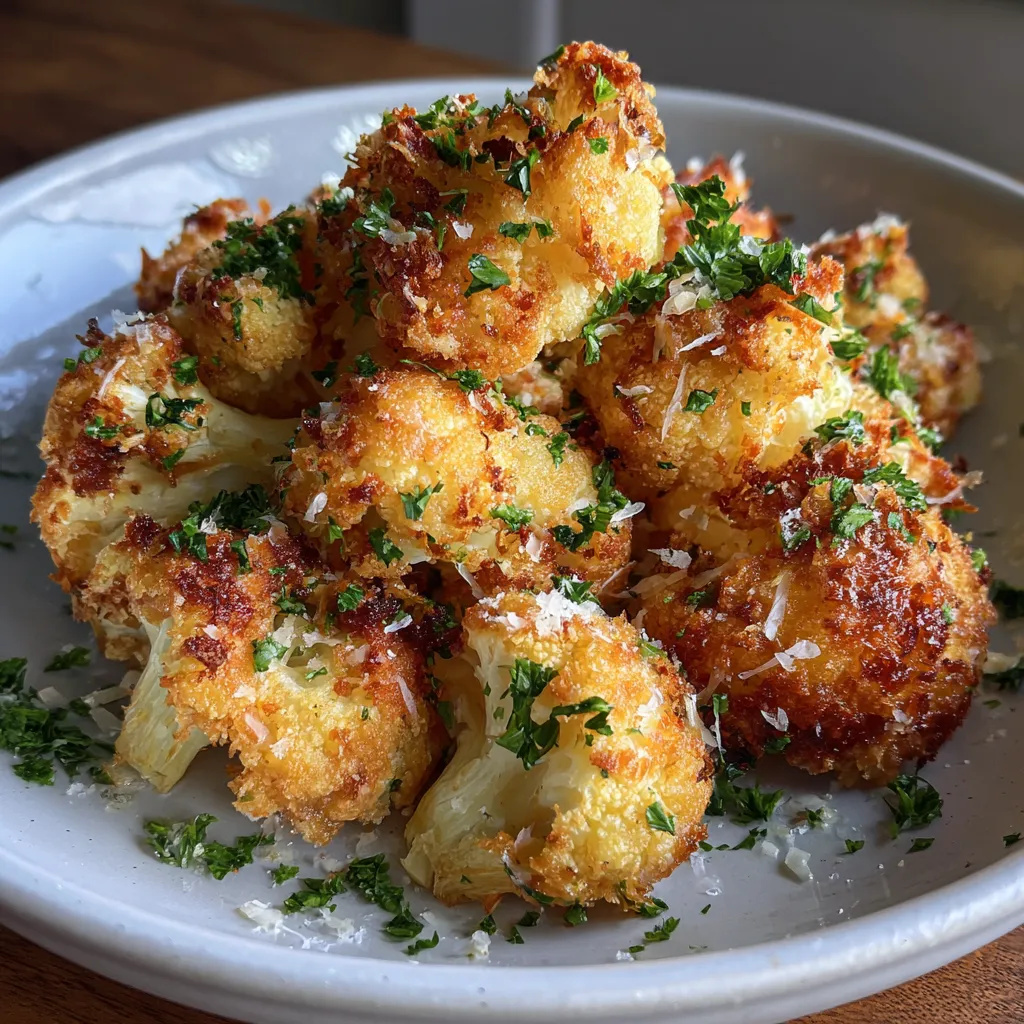 Crispy Garlic Parmesan Cauliflower
