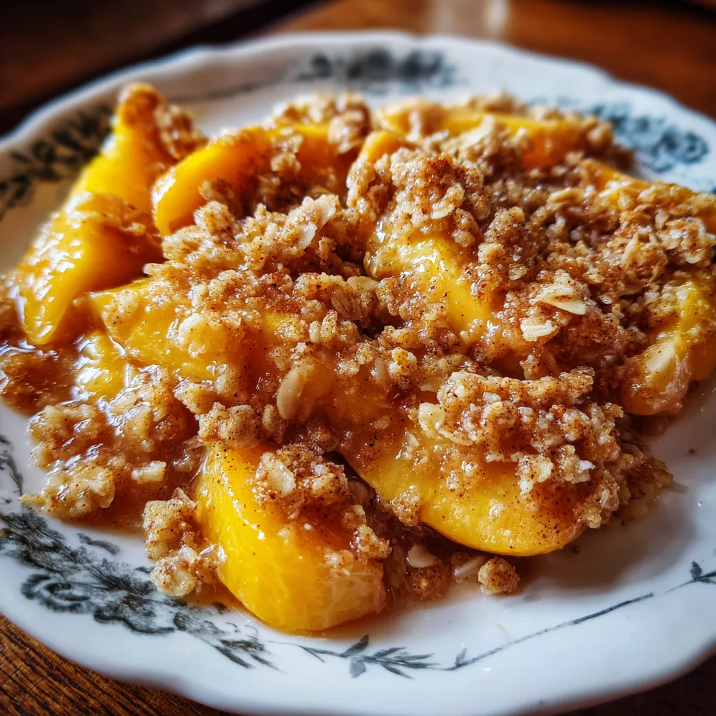Sweet Buttery Baked Peach Crisp