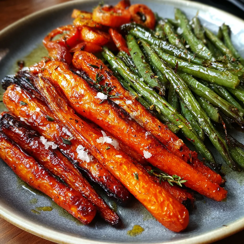 Crispy Roasted Carrots and Green Beans