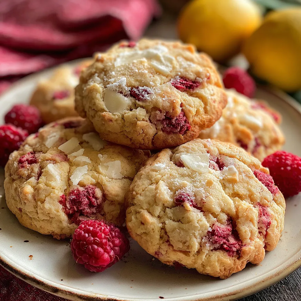 Soft &amp; Chewy Lemon Raspberry Cookies