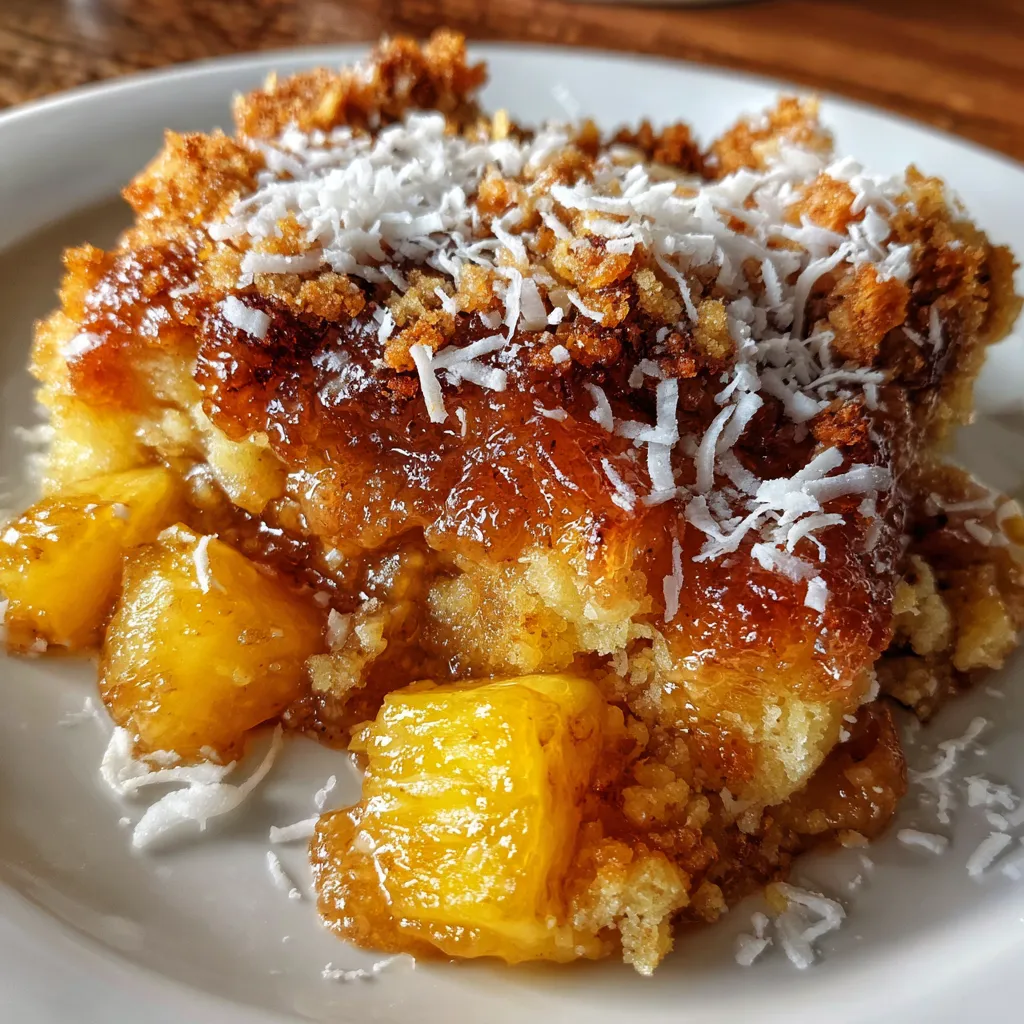 Sweet Tropical Baked Pineapple Cobbler