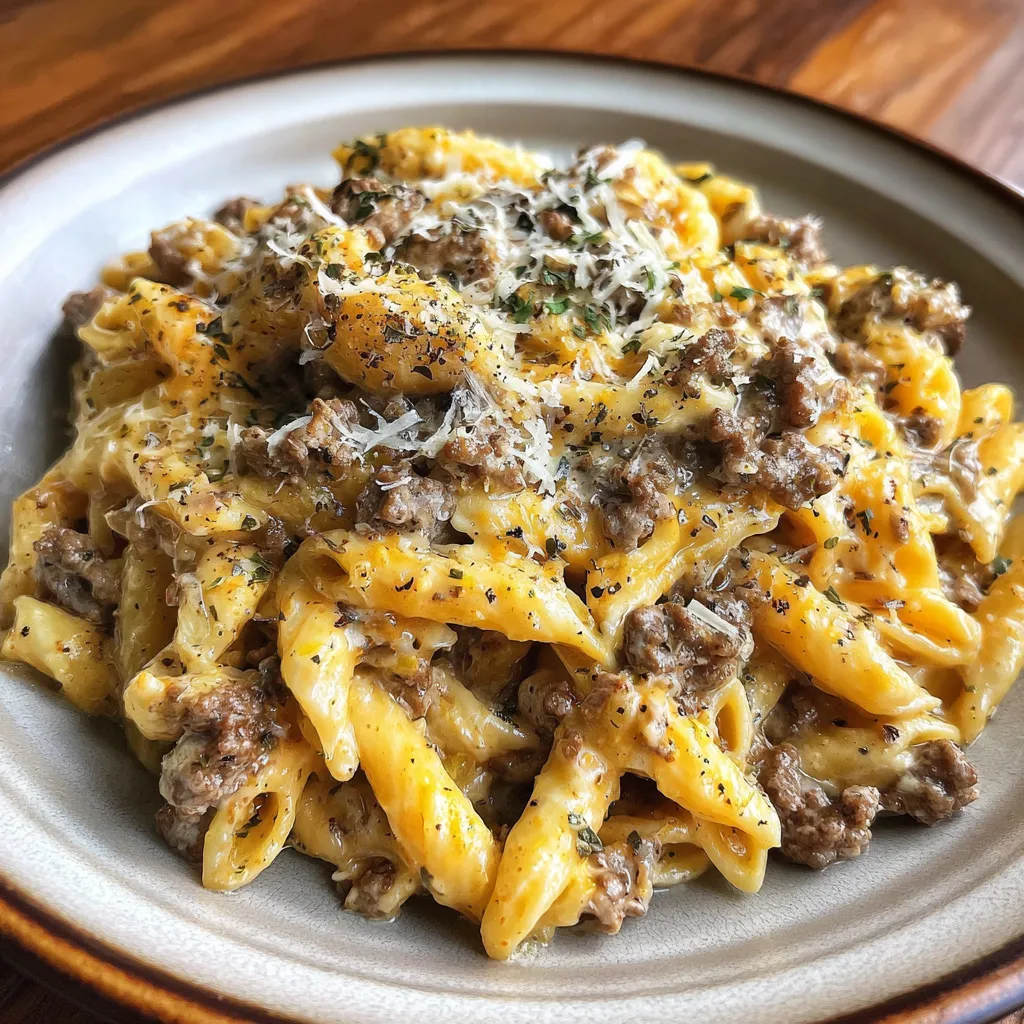 High-Protein Creamy Beef Pasta