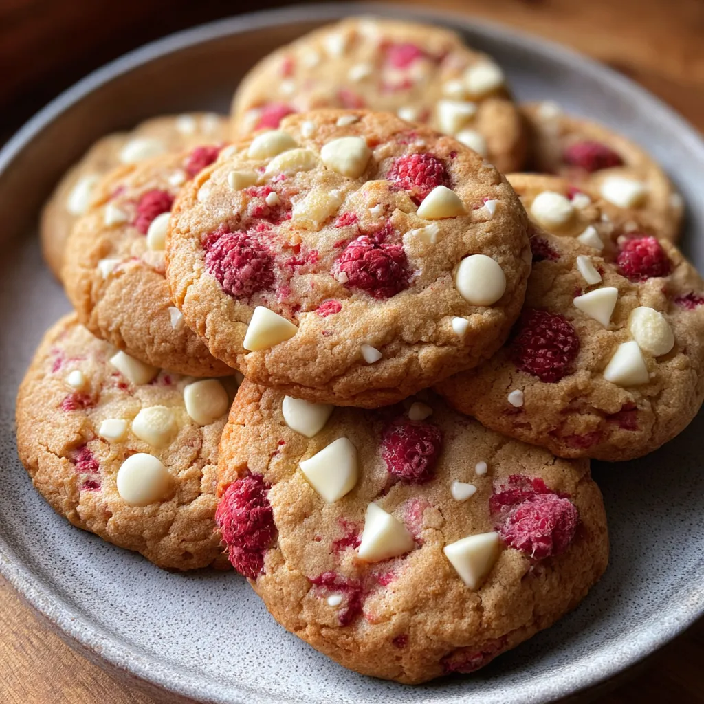 Chewy Raspberry White Chocolate Cookies