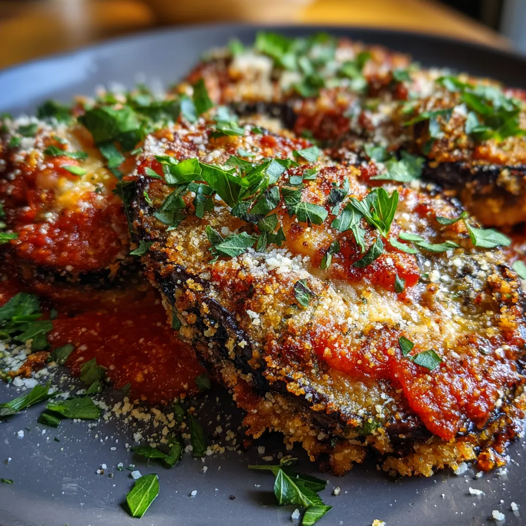 Crispy Oven Baked Eggplant Parmesan