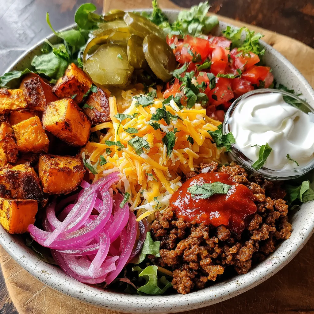 Sweet Potato Burger Bowl With Ground Beef