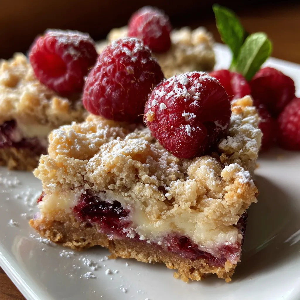 Raspberry Cheesecake Crumble Bars