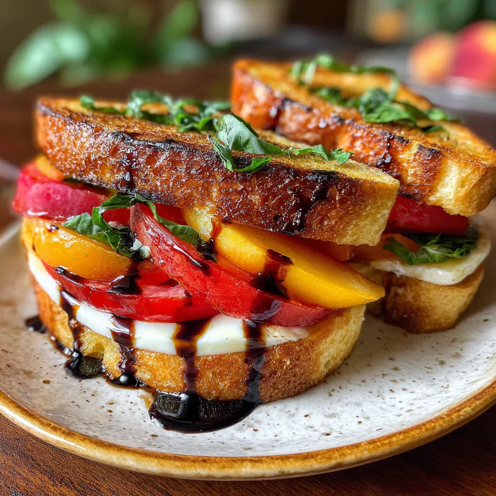 Peach Tomato Mozzarella Sandwich