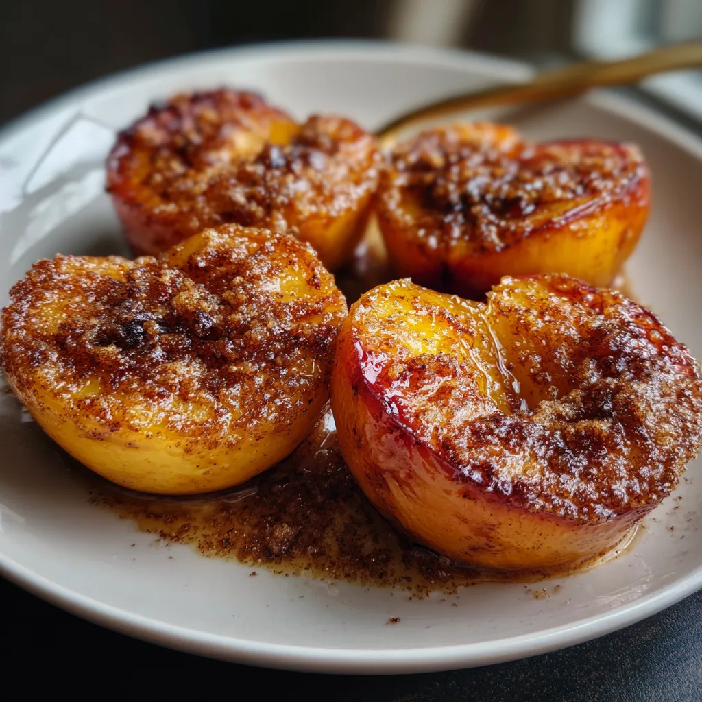Sweet Cinnamon Sugar Baked Peaches