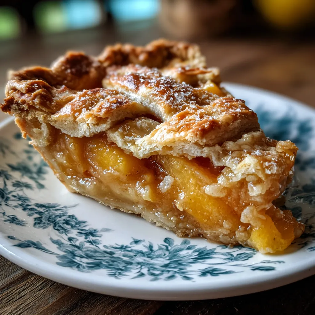 Sweet Buttery Flaky Peach Pie