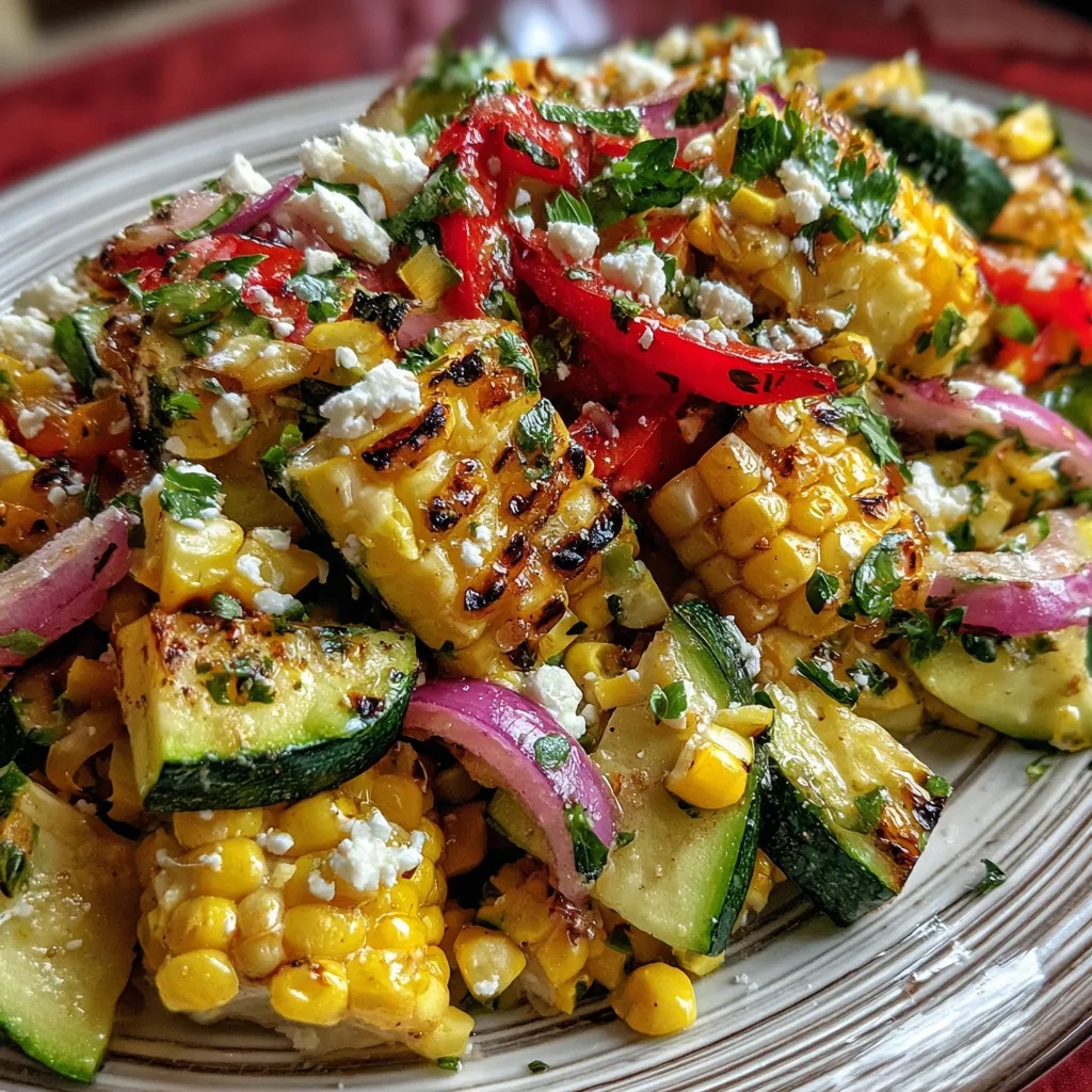 Grilled Corn Salad With Zucchini And Feta