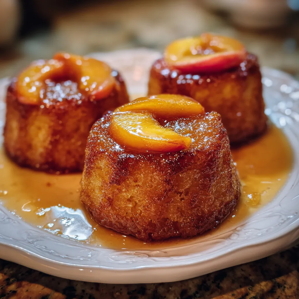 Fresh Mini Peach Upside Down Cakes