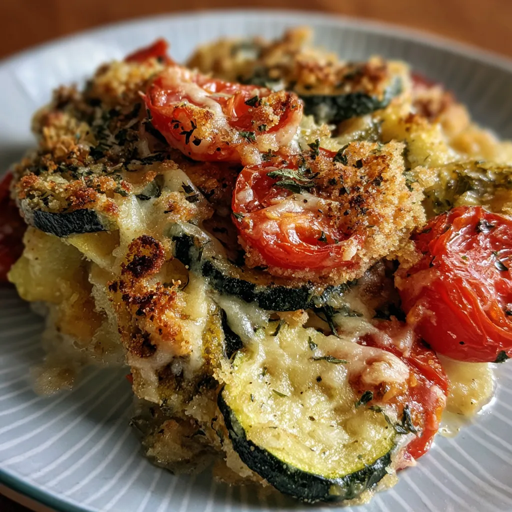 Cheesy Zucchini and Tomato Parmesan Casserole