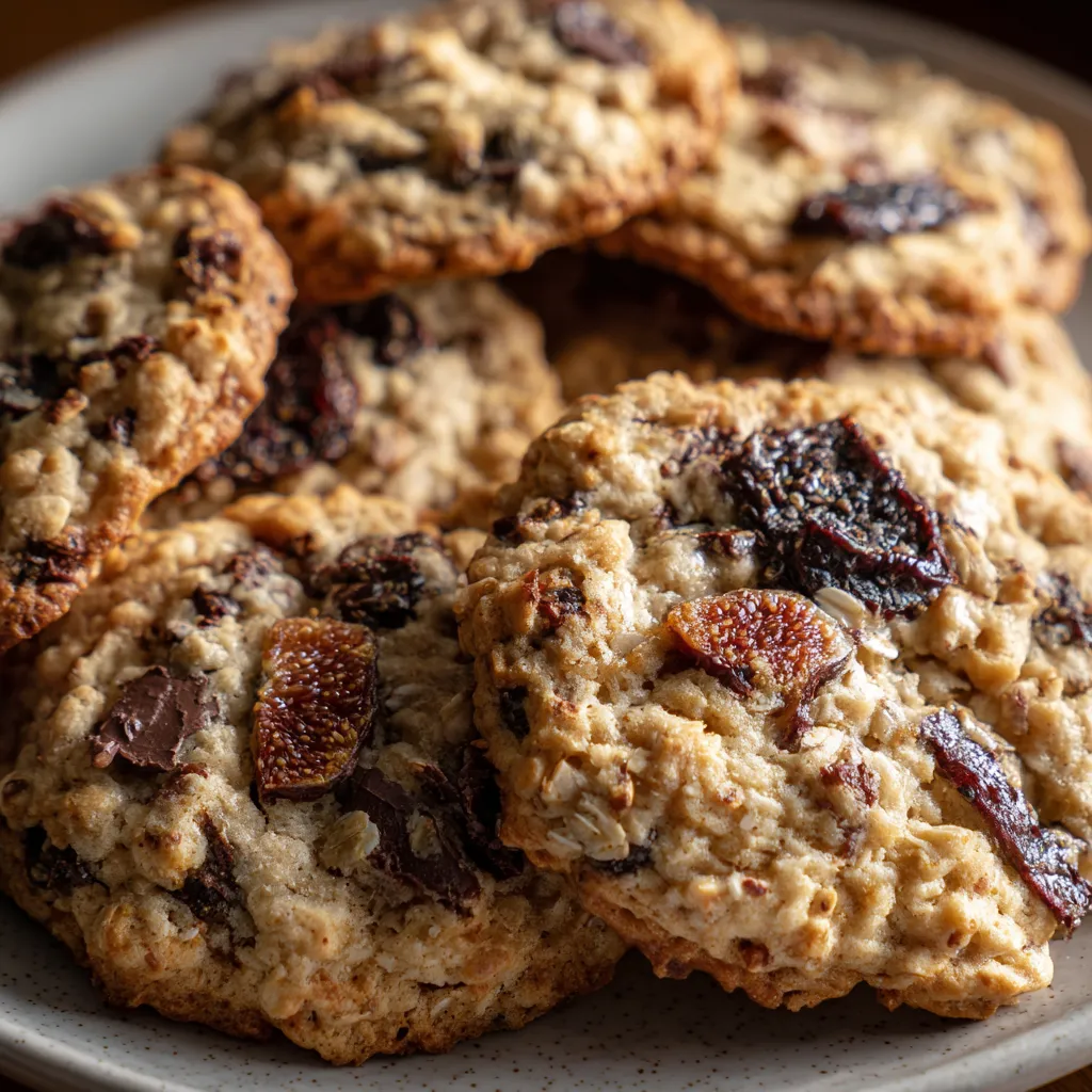 Oatmeal Fig Cookies with Dark Chocolate Chunks