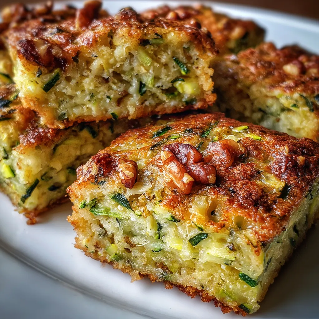 Moist Chewy Baked Zucchini Bars