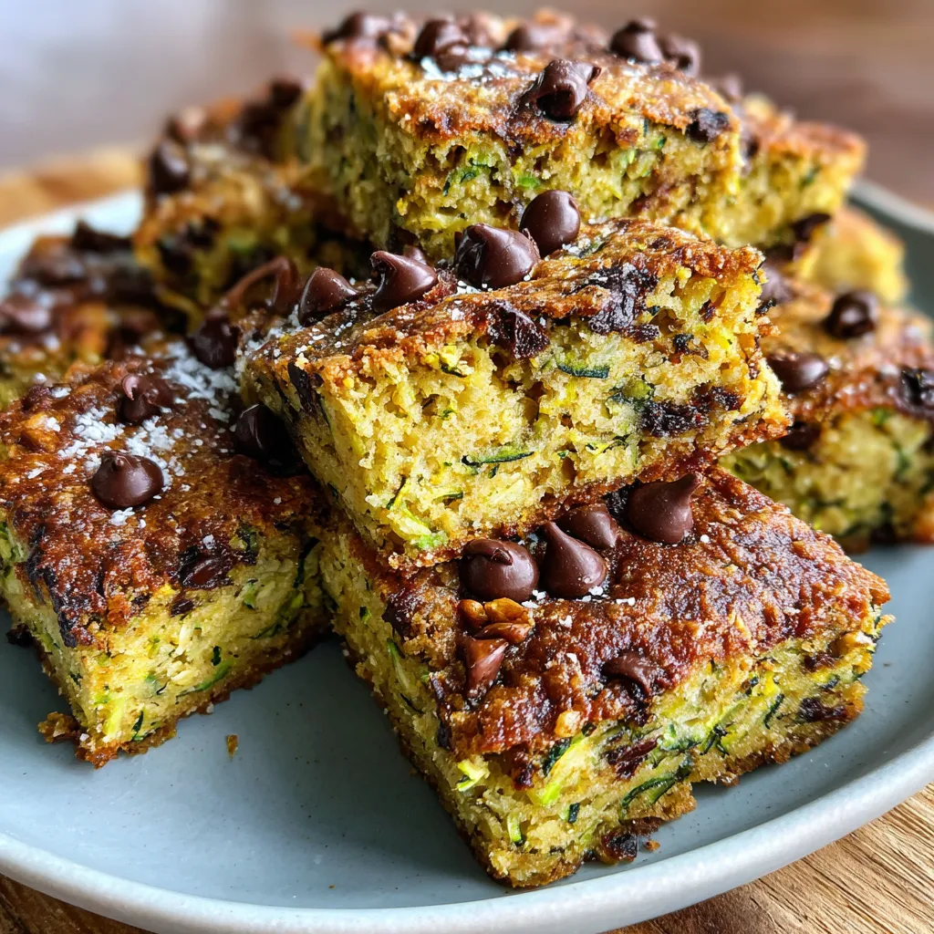 Healthy Zucchini Bars with Chocolate Chips