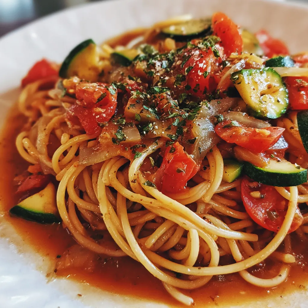 Healthy Tomato Zucchini Pasta