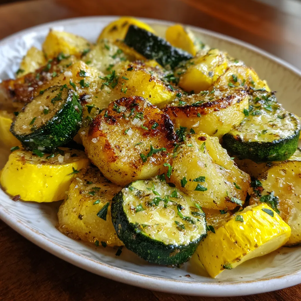 Garlic Roasted Yellow Squash and Zucchini
