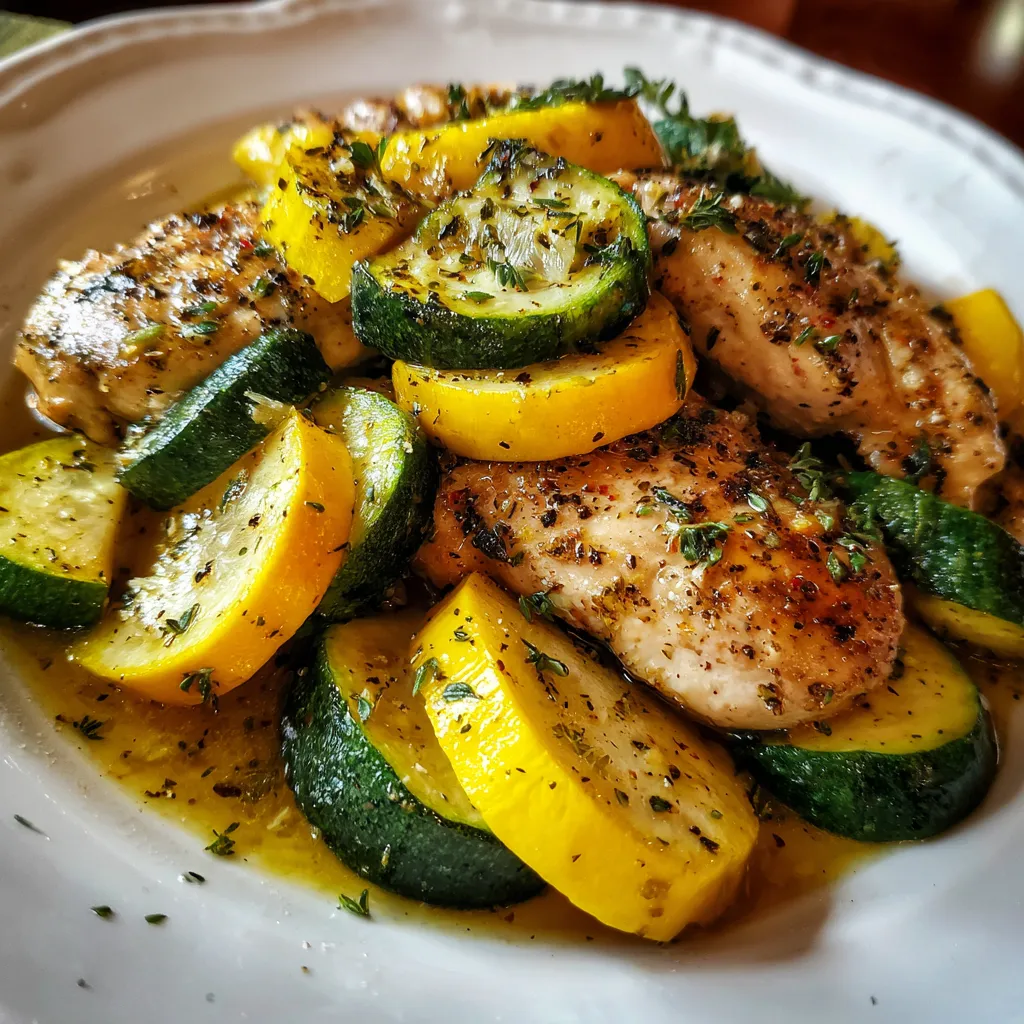 Chicken with Zucchini and Yellow Squash