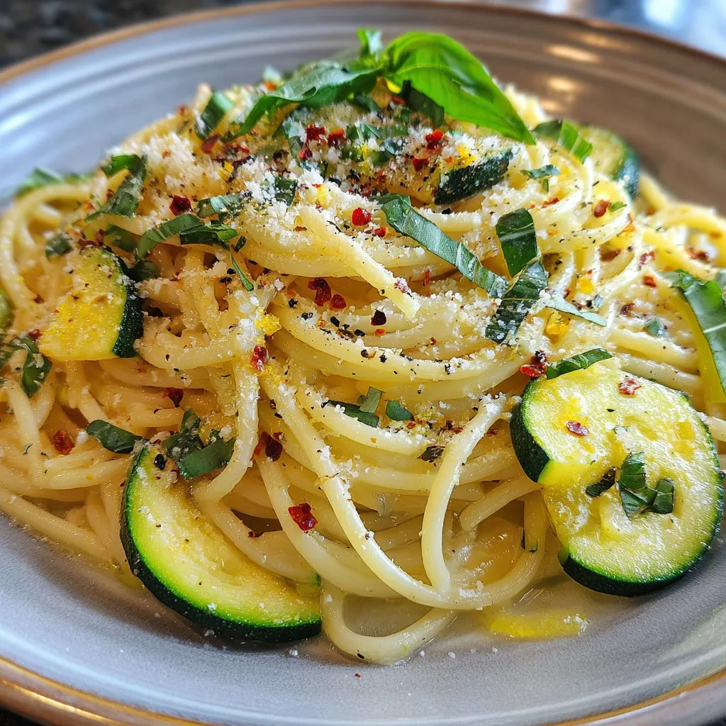 Light Fresh Summer Lemon Zucchini Pasta