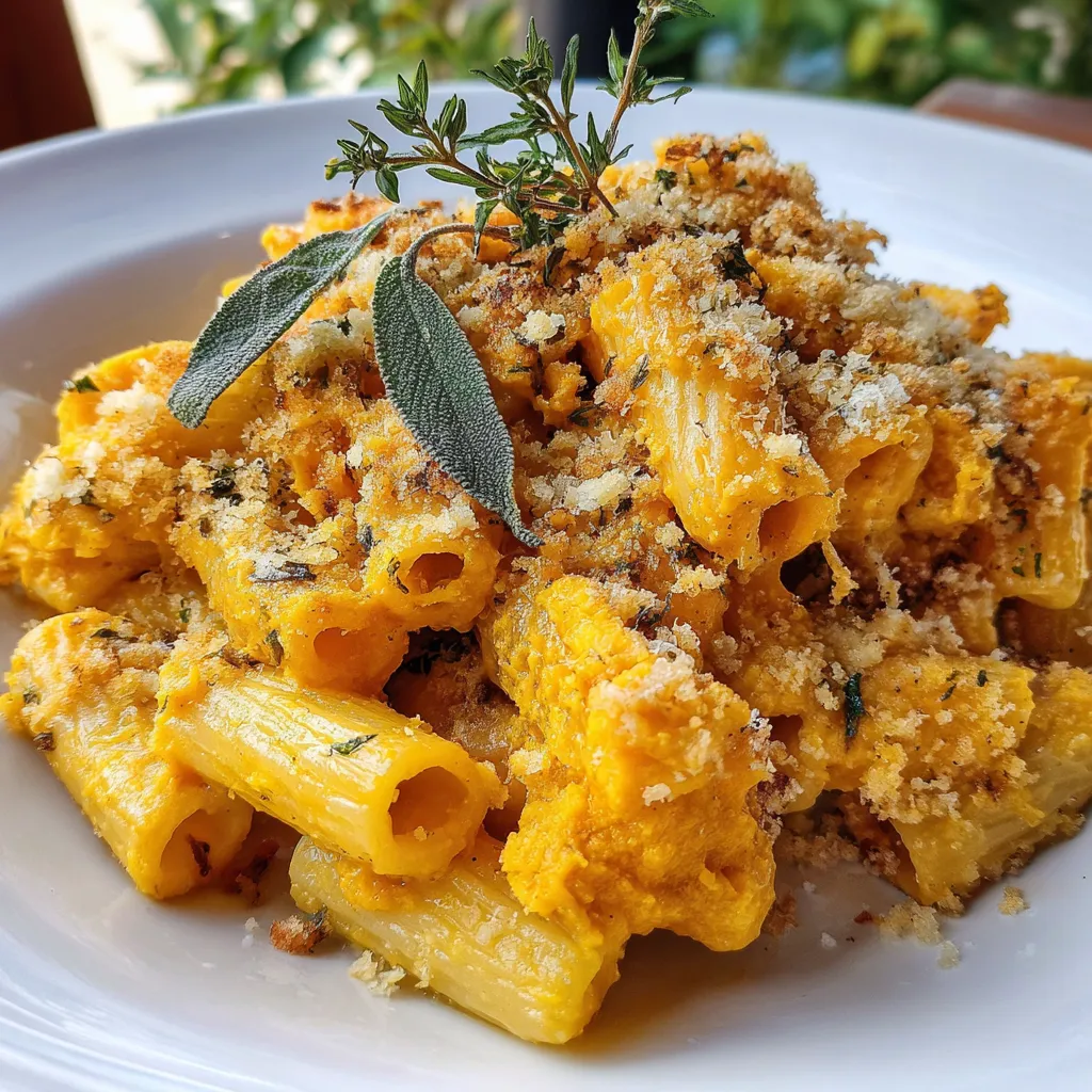 Cheesy Pumpkin Pasta Bake Vegetarian
