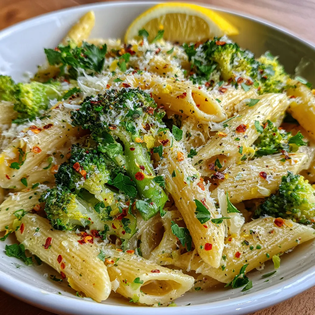 Creamy Lemon Garlic Broccoli Pasta