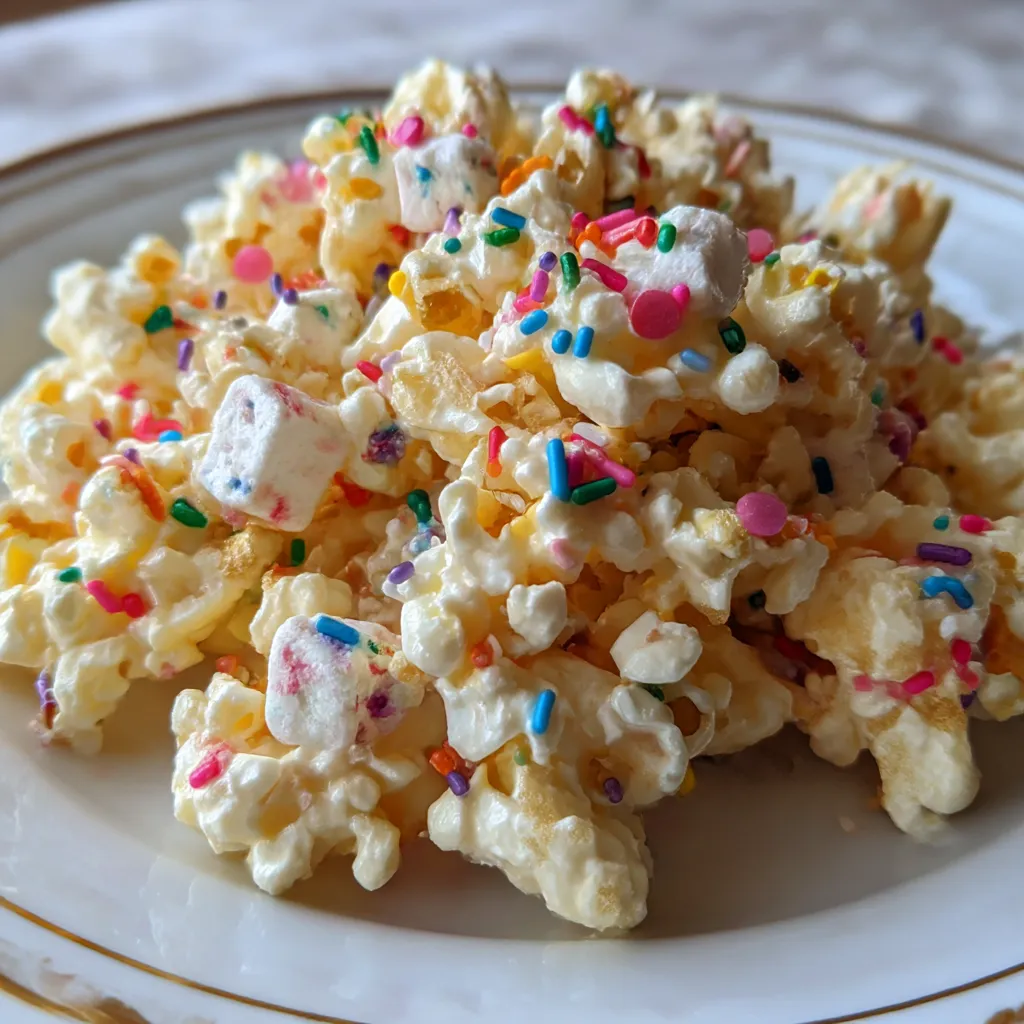 Homemade Funfetti Marshmallow Popcorn Treats