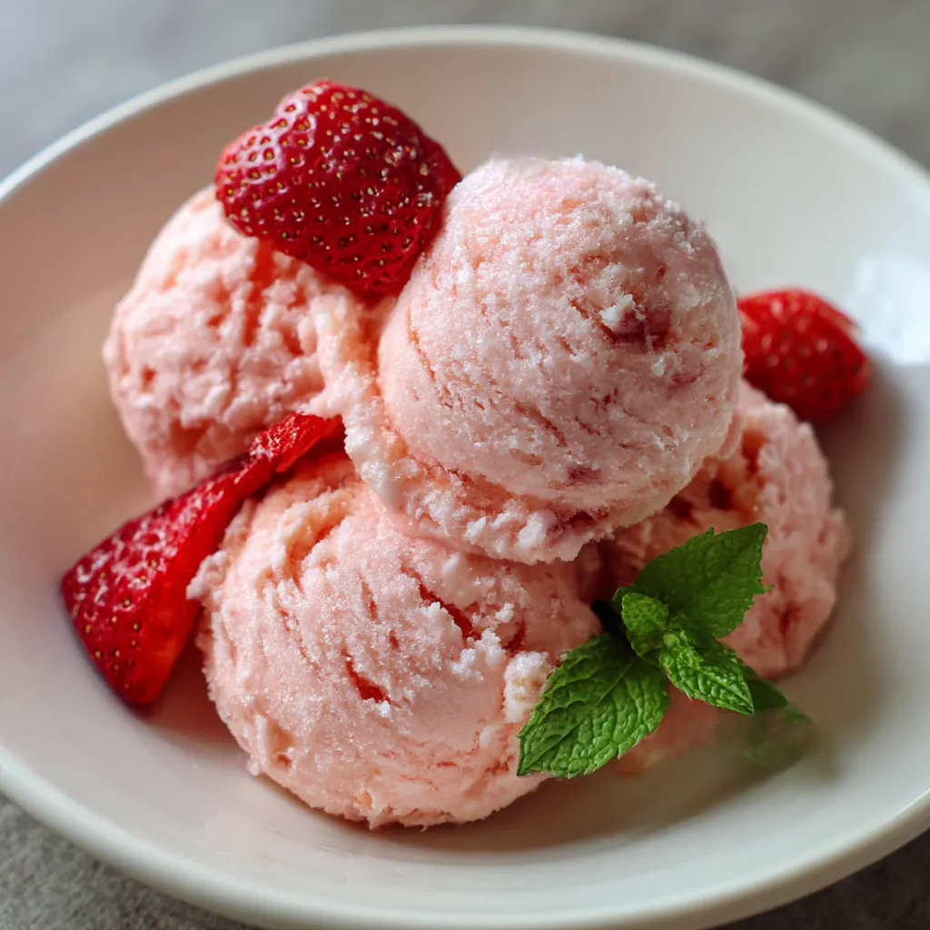 Refreshing Strawberry Frozen Yogurt