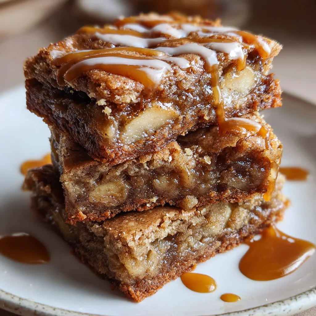 Baked Chewy Cinnamon Apple Blondies