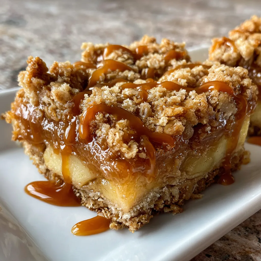 Salted Caramel Apple Crisp Bars