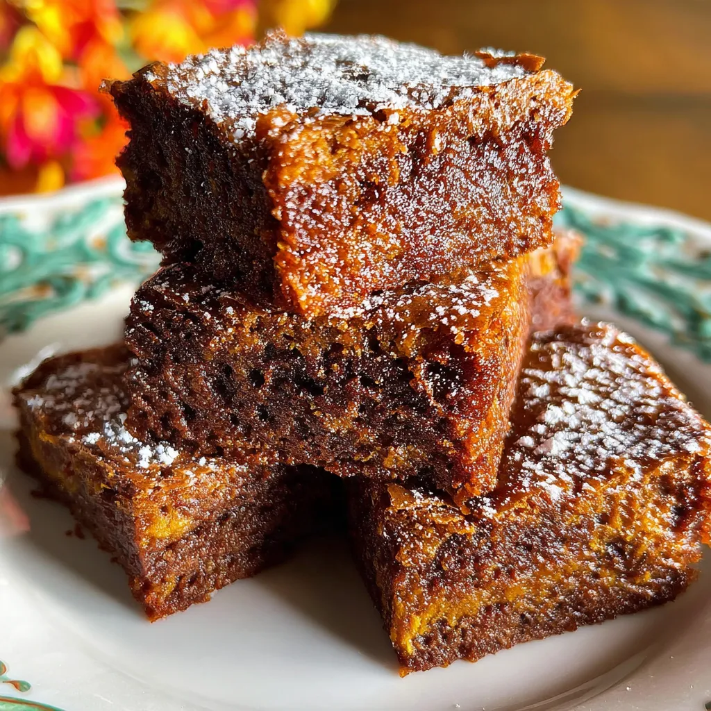 Decadent Chewy Spiced Pumpkin Brownies