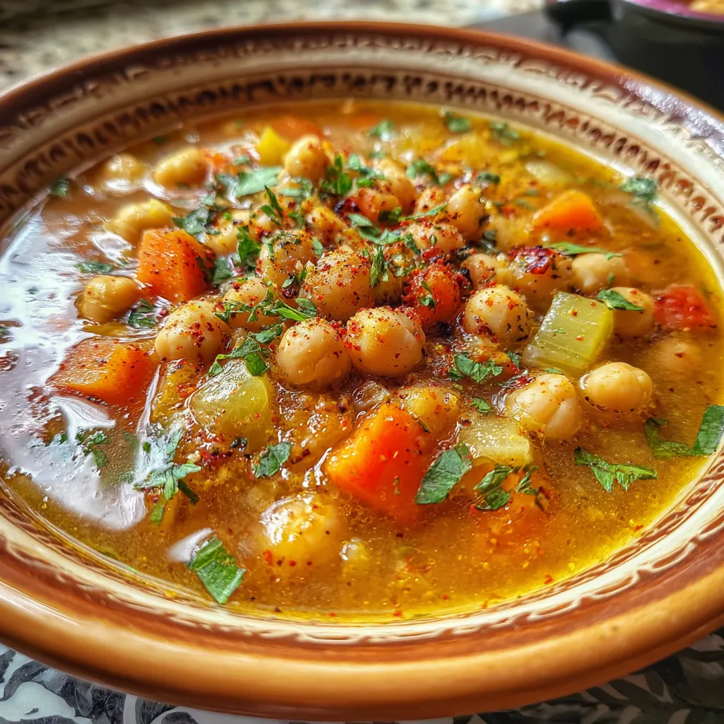 Vegan Garlic Chickpea Soup