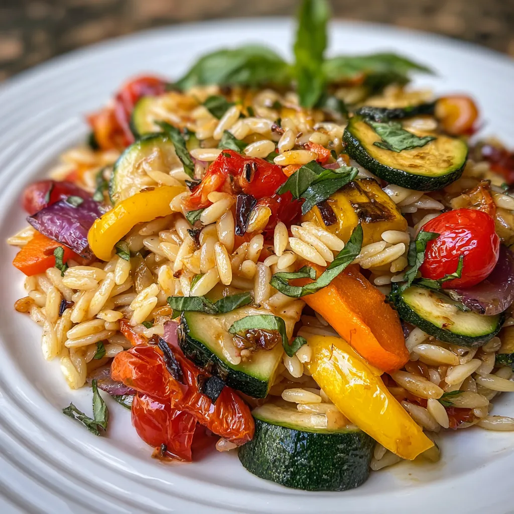 Vegan Roasted Veggie Orzo Salad
