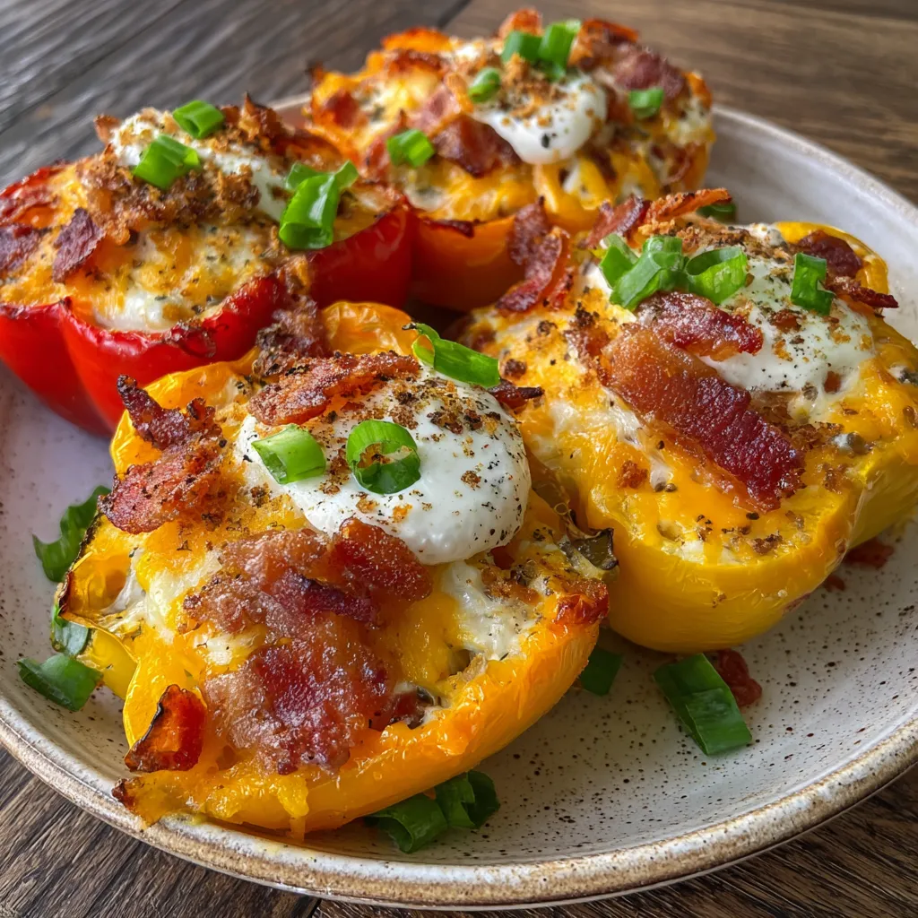 Bacon Ranch Cheesy Stuffed Peppers