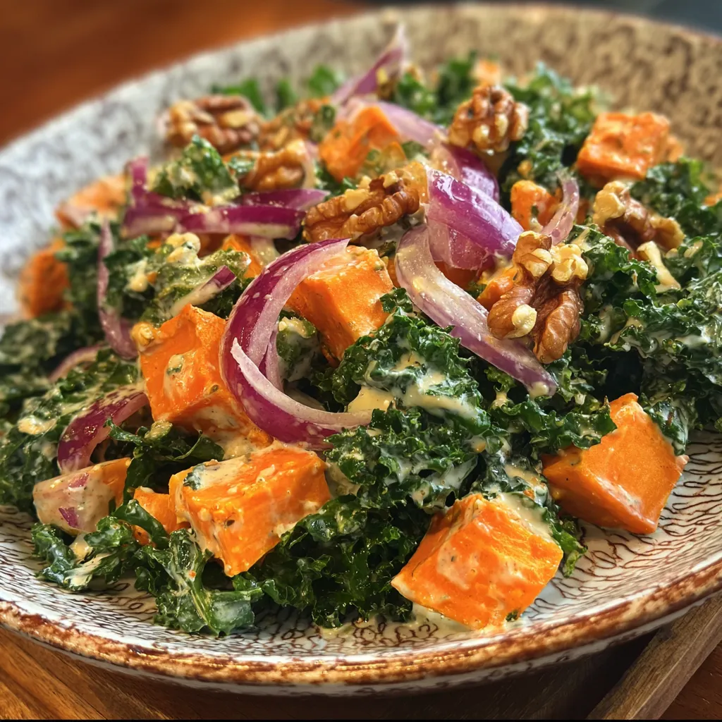 Creamy Kale and Sweet Potato Salad