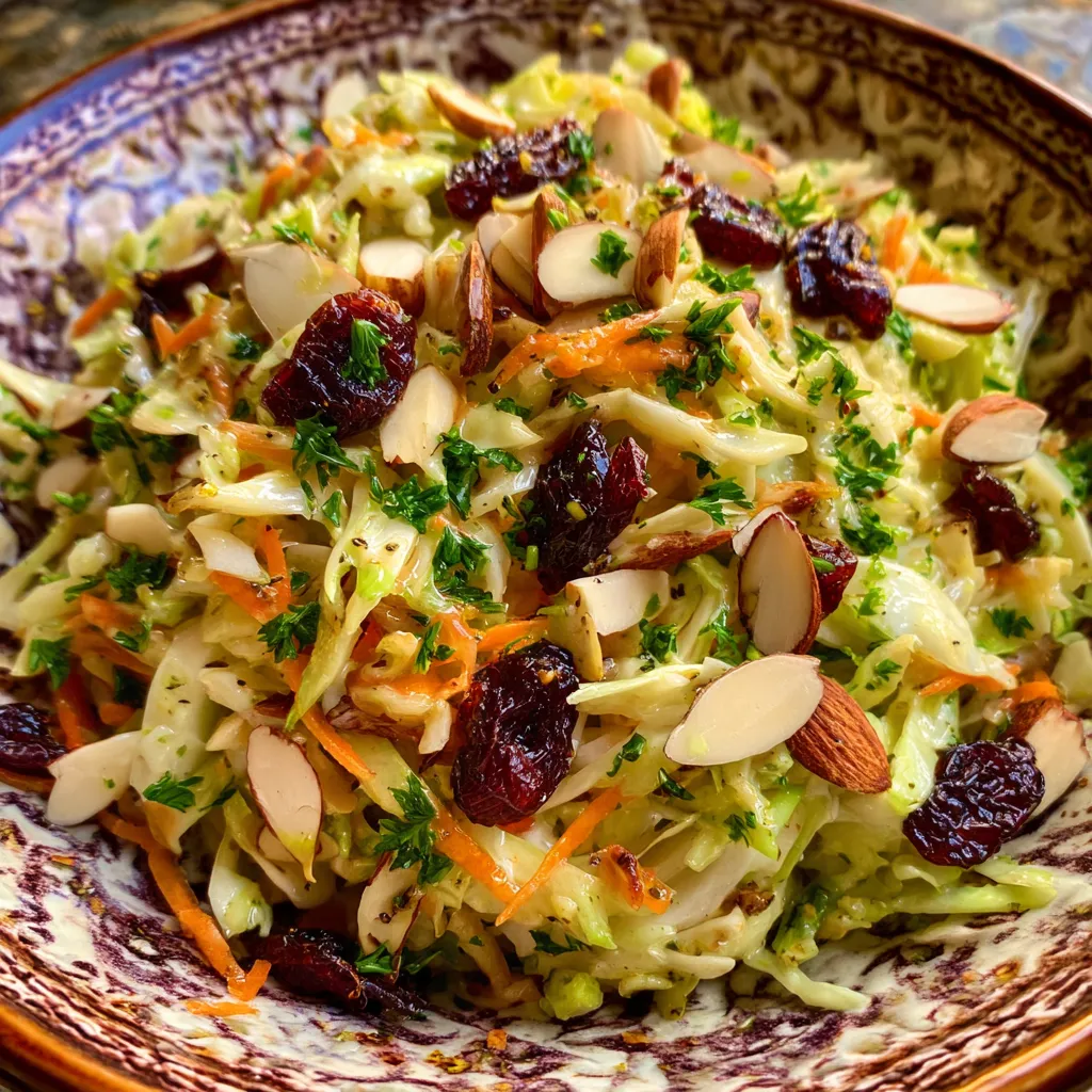 Honey-Mustard Almond and Dried Cherry Slaw