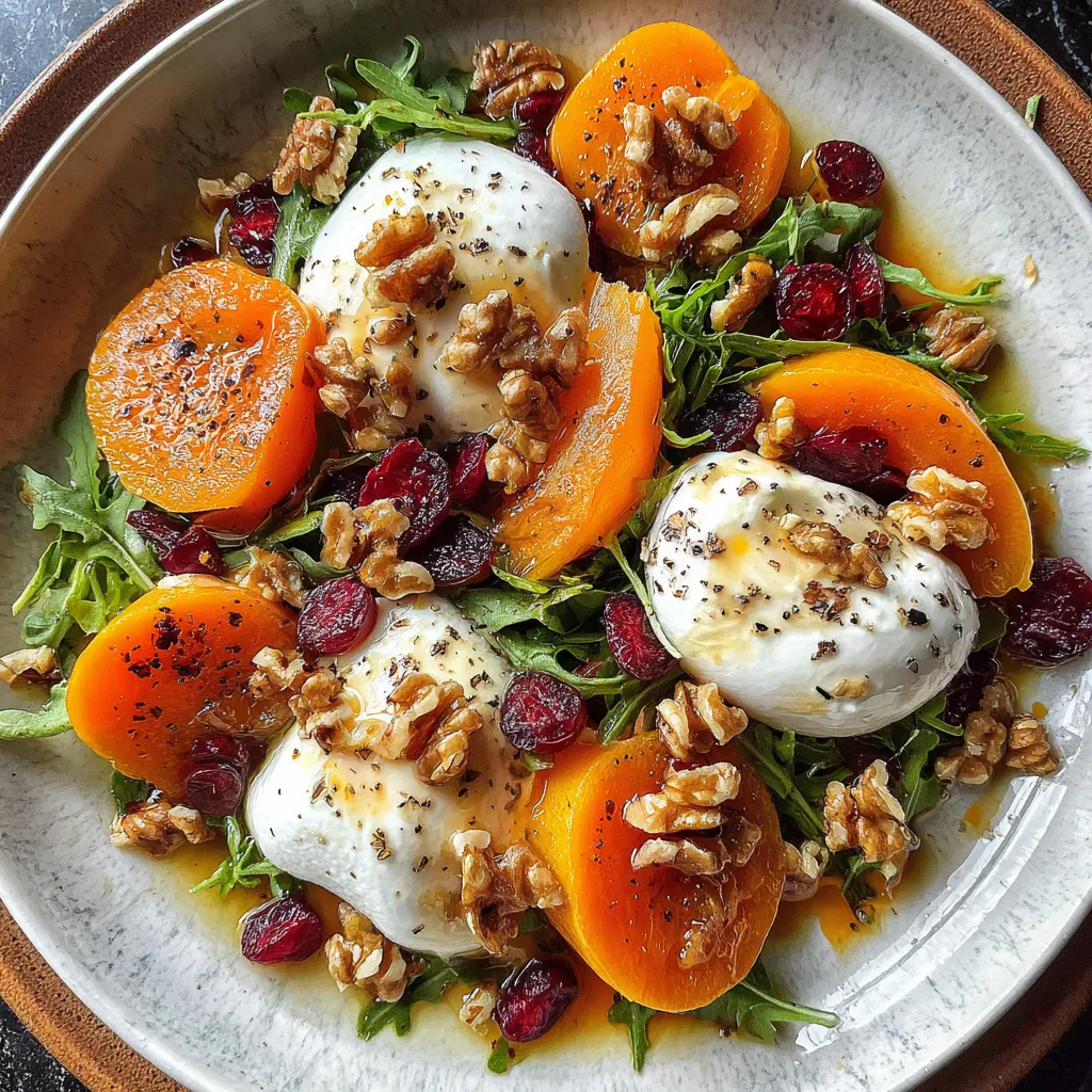 Harvest Cranberry Persimmon and Burrata Salad