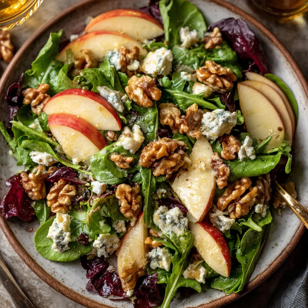 Apple Walnut Salad with Fresh Greens and Feta