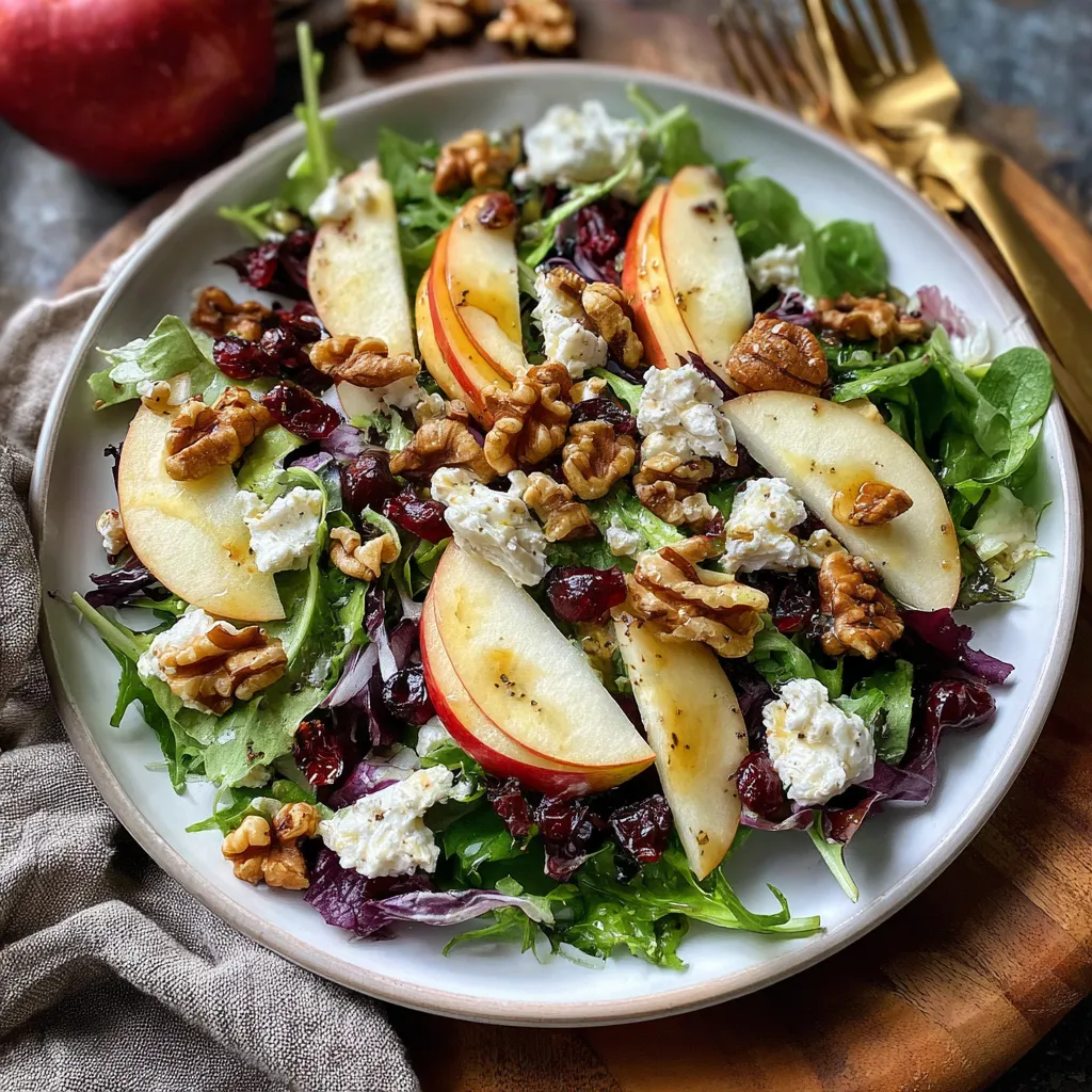 Autumn Harvest Apple Salad with Feta &amp; Walnuts