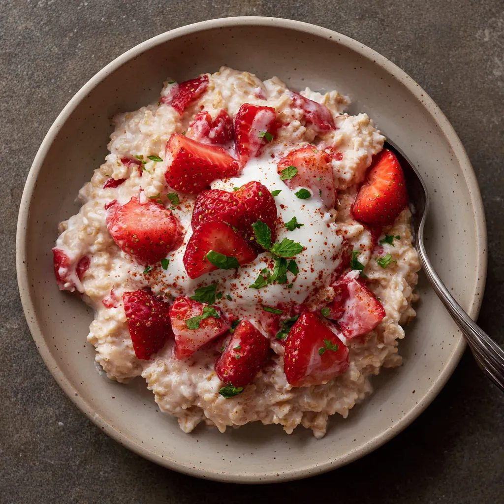 Creamy Blended Strawberry Oats