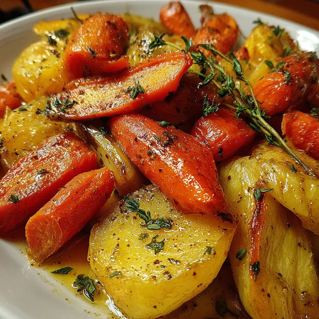 Maple Dijon Roasted Apples &amp; Carrots