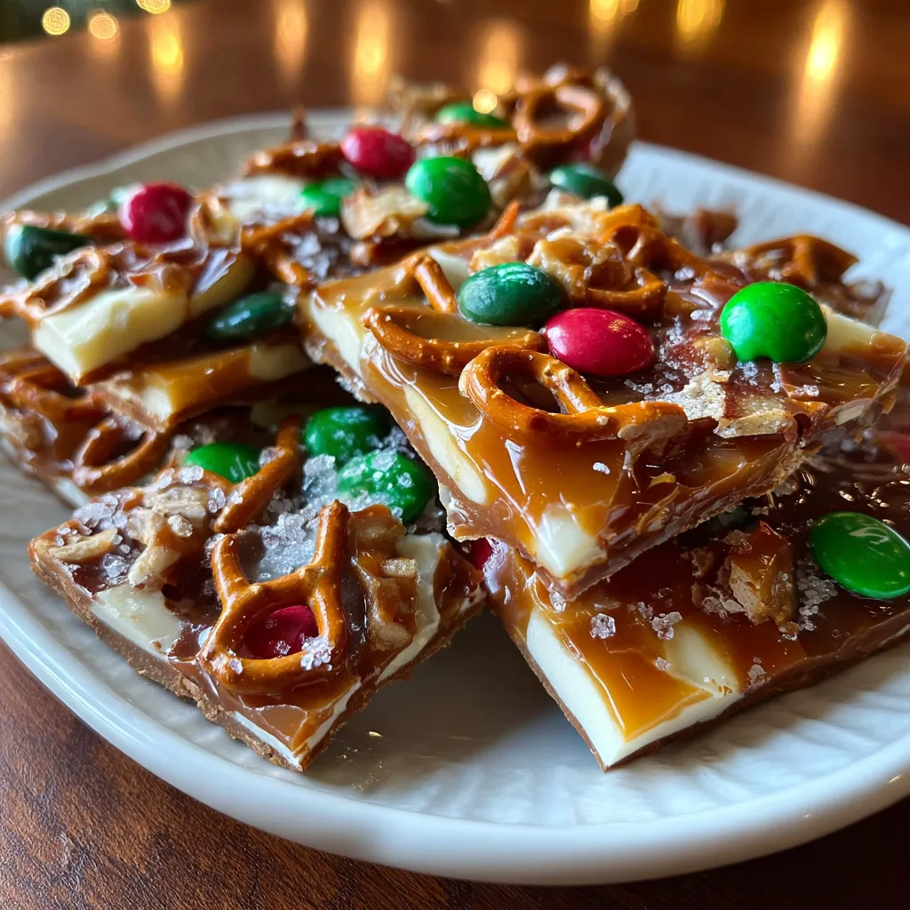 Caramel Apple Bark With Pretzels