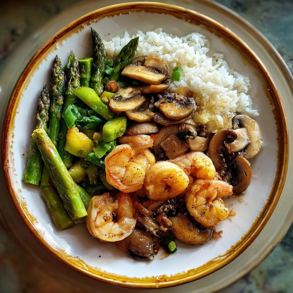 Shrimp and Asparagus Stir-Fry with Mushrooms