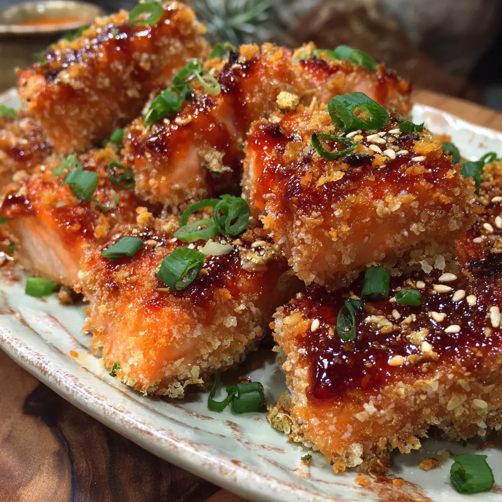Crispy Bang Bang Salmon Bites Sweet and Spicy