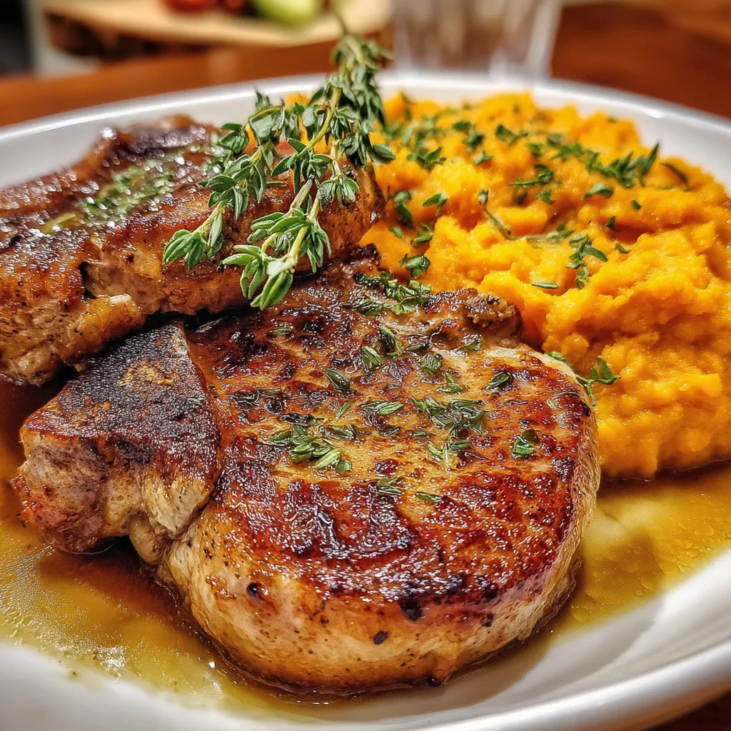 Apple Cider Pork with Mashed Sweet Potatoes