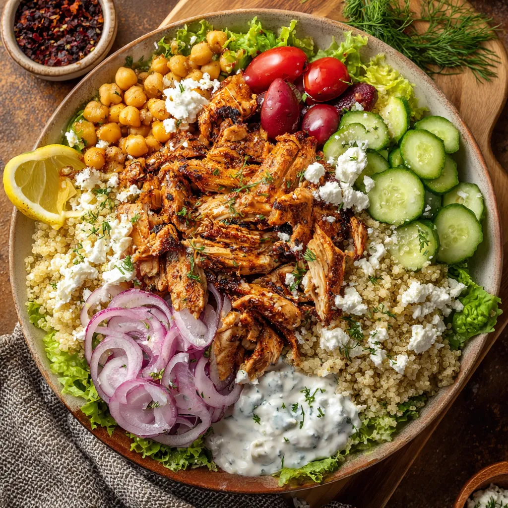 High-Protein Chicken Gyro Bowls