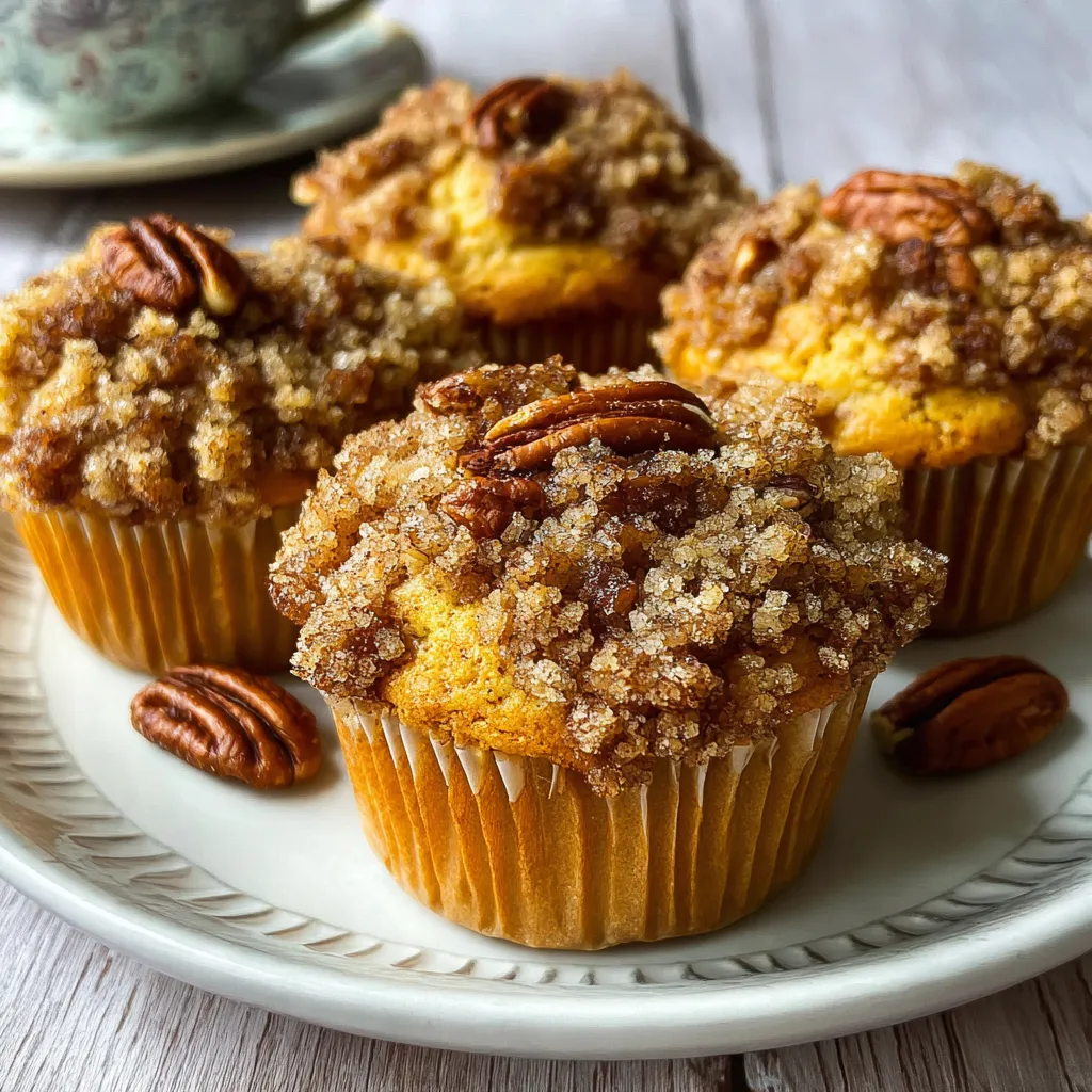 Pumpkin Streusel Muffins with Pecan Topping