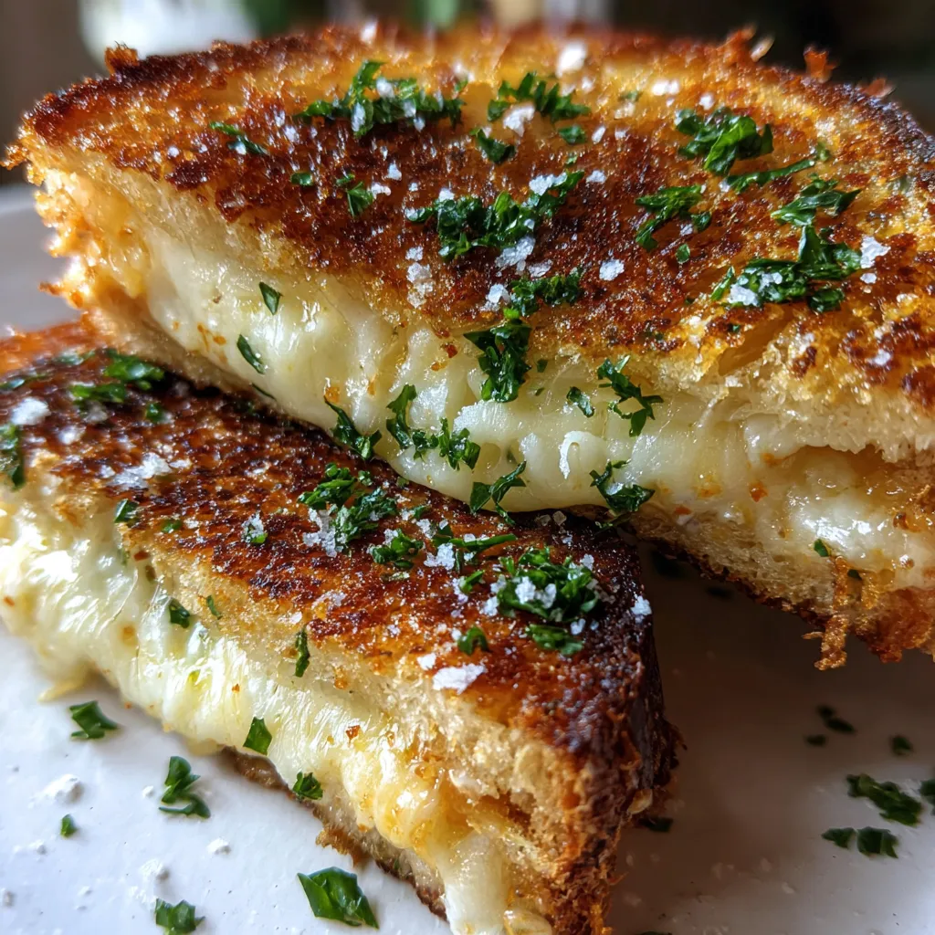 Crispy Garlic Grilled Cheese Melt