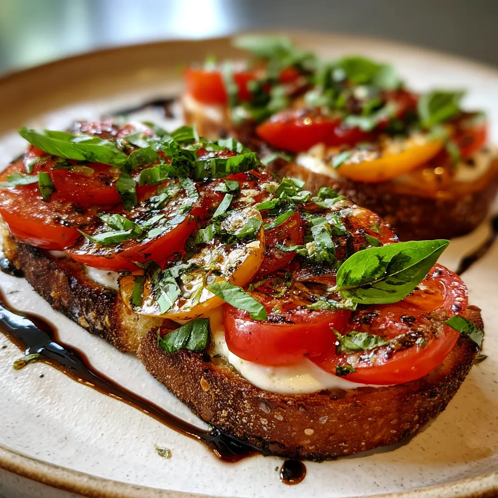 Tomato Basil Mozzarella Toast